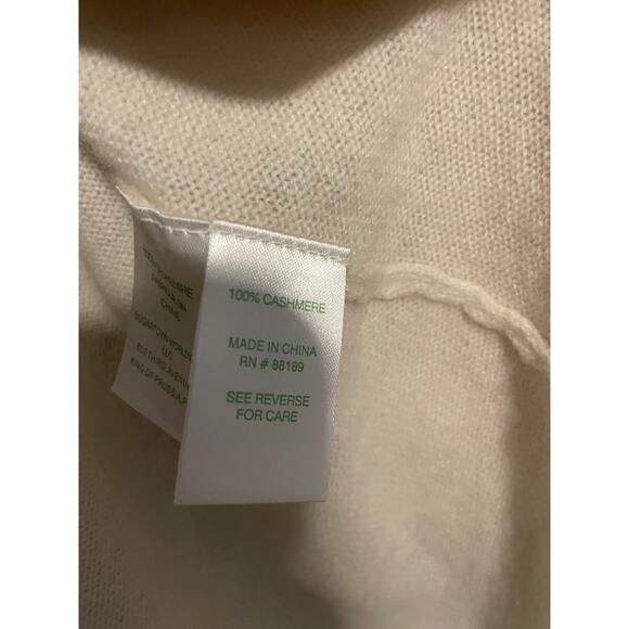 Lilly Pulitzer Cardigan Womens Large White Cashmere Fringe Open Front Read - Picture 5 of 9